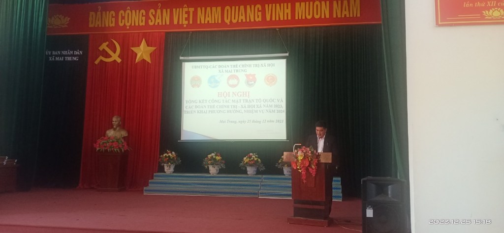 Ủy ban MTTQ và đoàn thể xã Mai Trung  tổng kết hoạt động năm&nbsp;2023