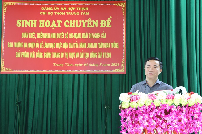 Hiệp Hoà: Bí thư Huyện ủy dự sinh hoạt chuyên đề tại chi bộ thôn trung tâm, xã Hợp&nbsp;Thịnh