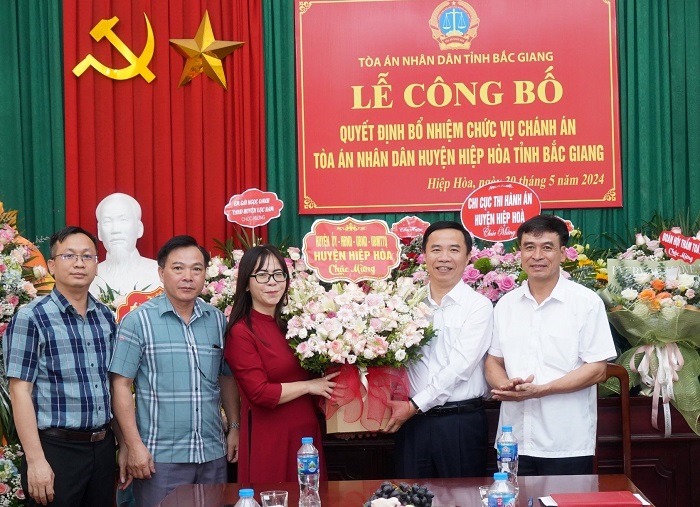 Bổ nhiệm Chánh án Tòa án nhân dân huyện Hiệp&nbsp;Hòa