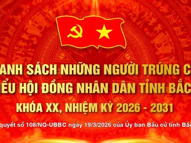 Bắc Ninh công bố danh sách 85 đại biểu trúng cử HĐND tỉnh khóa XX, nhiệm kỳ&nbsp;2026-2031